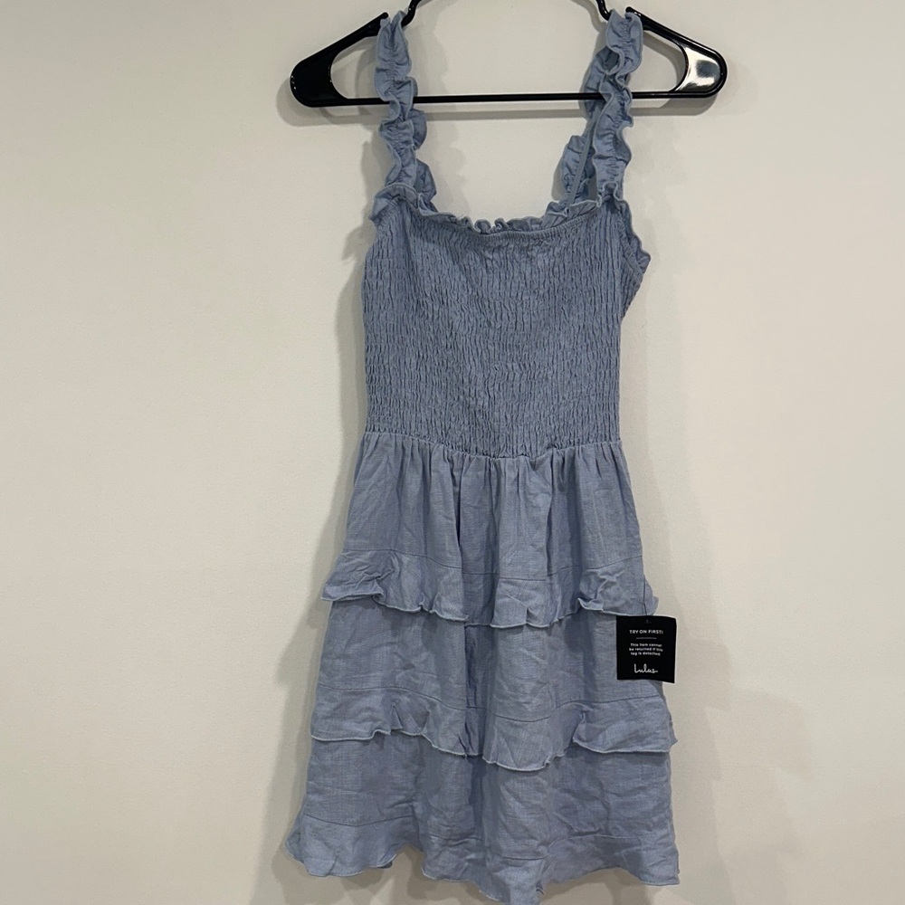 Blue Ruffled Dress NWT - Picture 3 of 9